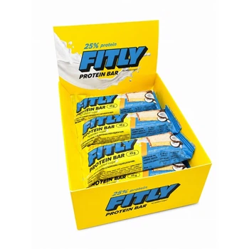 Блок протеиновых батончиков Fitly Protein Bar 25% No Added Sugar, 12*45 грамм - Кокос-манго