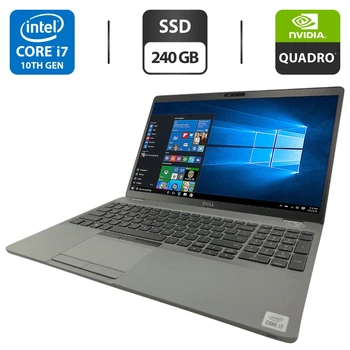 Мобільна робоча станція Dell Precision 3551 / 15.6" (1920x1080) IPS / Intel Core i7-10750H (6 (12) ядер по 2.6 - 5.0 GHz) / 16 GB DDR4 / 240 GB SSD / nVidia Quadro P620, 4 GB GDDR5, 128-bit / WebCam б/в