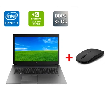 Мобильная рабочая станция Б-класс HP zBook 17 G5 / 17.3" (1920x1080) IPS / Intel Core i7-8850H (6 (12) ядра по 2.6 - 4.3 GHz) / 32 GB DDR4 / 1000 GB SSD + 1000 GB HDD / nVidia Quadro P5200, 16 GB GDDR5, 256-bit / WebCam / TouchID б/у + Подарок Мышь / USB