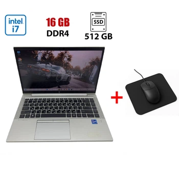 Ультрабук HP EliteBook 840 G8 / 14" (1920x1080) IPS / Intel Core i7-1185G7 (4 (8) ядра по 3.0 - 4.8 GHz) / 16 GB DDR4 / 512 GB SSD / Intel Iris Xe Graphics / WebCam б/в + Подарунок Мишка та килимок