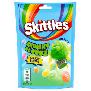 Жувальні цукерки Skittles Squishy Cloudz Crazy Sours кислий фруктовий мікс 94 г