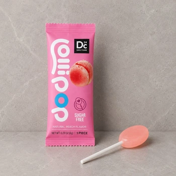 Леденец на палочке DC24 Lollipop без сахара с ксилитом, персик, 1 шт
