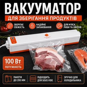 Вакуумный упаковщик для еды, бытовой вакууматор, аппарат для вакуумной упаковки