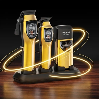 Набор для стрижки Kemei KM-8567 AND машинка триммер и электробритва с LED дисплеем 11 насадок