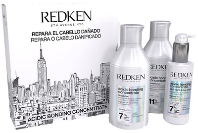 Набір для догляду за волоссям Redken Acidic Bonding Concentrate Шампунь для волосся 300 мл + Кондиціонер для волосся 300 мл + Сироватка для пошкодженого волосся 100 мл (8433726366914)