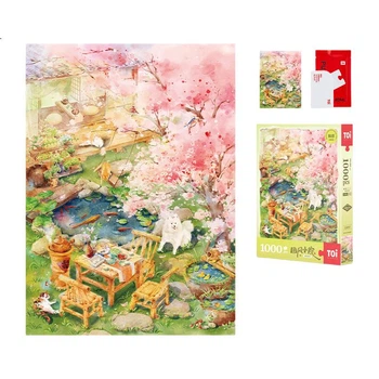 Пазл TOI, модний китайський стиль внутрішнього двору, 1000 деталей, іграшка для зняття стресу для дорослих, подарунок на день народження, індивідуально упакований, весна та пейзажі