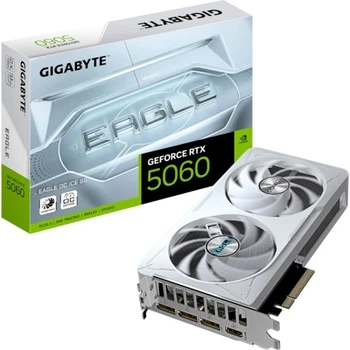 Видеокарта GeForce RTX 5060, Gigabyte, EAGLE OC (White Edition), 8Gb GDDR7 (GV-N5060EAGLEOC ICE-8GD)