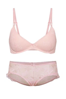Комплект белья: бюстгальтер push-up и трусики-шортики Victoria's Secret 85C/L Розовый (150261)