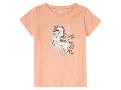 Футболка хлопковая з принтом для девочки Lupilu LIDL 372430 098-104 см (2-4 years) Коралловый