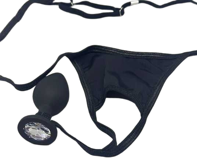 Мужские трусики Art of Sex Joni Plug Panties Размер XS–2XL с силиконовой анальной пробкой Размер M Black (2000097755362)