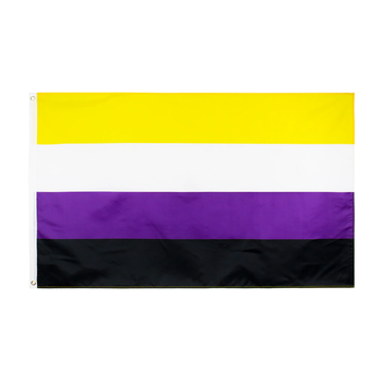 Прапор небінарної гендерної ідентичності, стяг LGBT Pride 150×90 см з люверсами, ЛГБТ прайд банер небінарності
