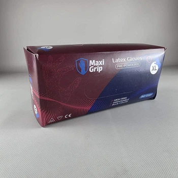 Рукавички нітрилові господарські "Амбулаторія" Maxi Grip міцні текстуровані, розмір XL, 50 шт. (1 пачка)