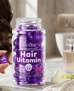 Витаминные капсулы-сыворотка для окрашенных волос Sadoer Hair Vitamin с маслом макадамии, арганы и авокадо, 40 шт.