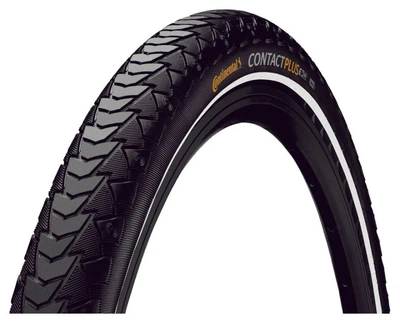 Покришка Continental Contact Plus, 28 " | 700 x 35C | 28 x 1 3/8 x 1 5/8, Чорна, не складна, світловідбиваюча (SPT_101005)