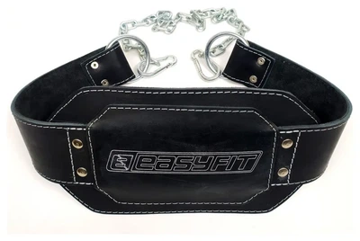 Пояс для обтяжень EasyFit (шкіра) до 250 кг (Чорний)