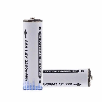 Комплект аккумуляторов Kingtianli AAA 2 шт с USB Type-C зарядкой напряжением 1.5В и емкостью 1350mAh 10598