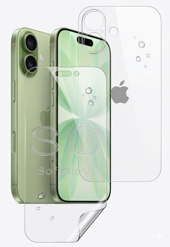 Пленка для Apple iPhone 17 комплект: для передней и задней панели износоустойчивая полиуретановая SoftGlass