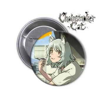 Значок Chainsmoker Cat | Кошка куряга (01) Табакошка