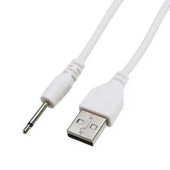 Зарядний кабель для секс-іграшок USB AUX 2.5мм Білий для швидкого живлення