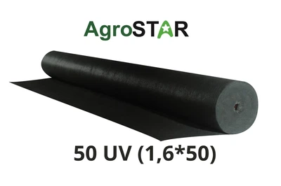 Агроволокно мульчирующее 50 UV черное 1,6x50 м нетканый полиэтилен