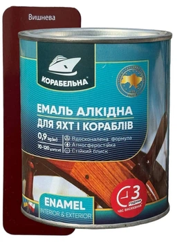 Емаль алкідна Корабельна ПФ-115 0.9 кг вишнева