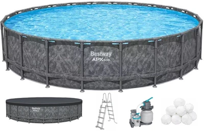 Каркасный бассейн Bestway 561JZ круглый d 671х132, 40377 л, с картриджным фильтром, лестницей, тентом