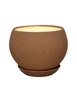 Керамический горшок для цветов Bowl Maxi шелк 4,1 л какао (Г02011)