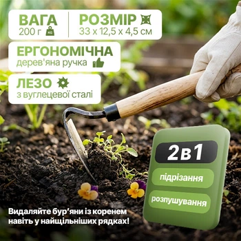 Сапа садовая мотика полильник для удаления сорняков и разрыхления почвы на огороде и в саду
