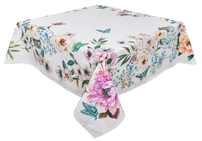Скатерть квадратная водоотталкивающая MANTEL NAPOLES 145x145 см 75% хлопок, 25% полиэстер ассорти