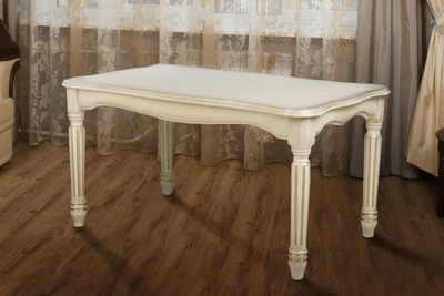 Журнальный стол Венецкий 100x60 см ясень слоновая кость + патина, орех