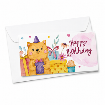 Конверт для денег Star с котиком Happy Birthday 10701