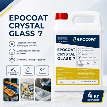 EPOCOAT CrystalGLASS 7 прозрачная эпоксидная смола для River Table, мебели и декора, до 7 см