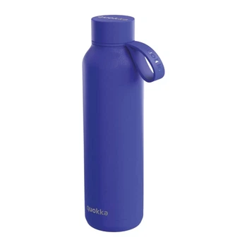 Термопляшка Quokka Solid With Strap 630 ml нержавіюча сталь з ремінцем Dusk Blue (40176)