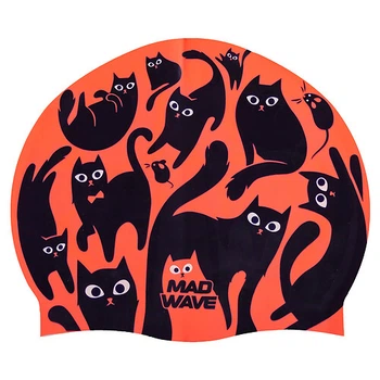 Шапочка для плавания силиконовая для взрослых MD Cats M055457 Коралловый