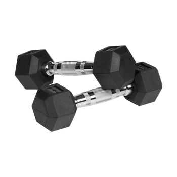 Гумовані чавунні гантелі HEX Rebel 2x2 кг