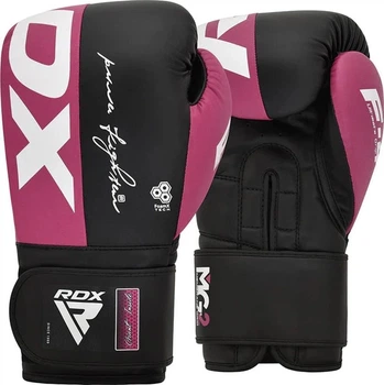 Боксерські рукавиці RDX BOXING GLOVES REX F4 12 унцій, чорно-рожеві