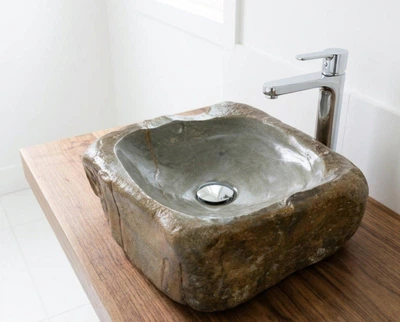 Раковина из натурального камня 35*34*14 см ручная работа "Карпатский камень -5"