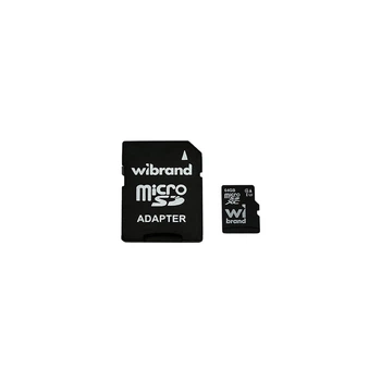 Карта памяти Wibrand 64GB mictoSD class 10 UHS-II (U3) V10 Read 80/Write 30 (WICDXU3/64GB-A)