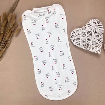 Євро пелюшка кокон на блискавці I love mom and dad (інтерлок) №104 (0-6 міс)