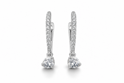 Серьги из белого золота с бриллиантами S-0408