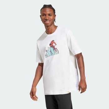 Мужская футболка Doodle Hunt Bike Graphic adidas JM6496 (S) белый (4068809743586)