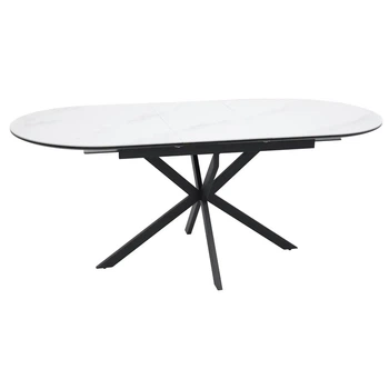 Стол обеденный раскладной GASTON CERAMIC 140(180)*80 белый / черный GASTONBC140 Signal