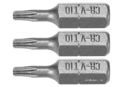 Біти STHOR TORX T10 x 25 мм HEX 1/4" Cr-V 3 шт 65492
