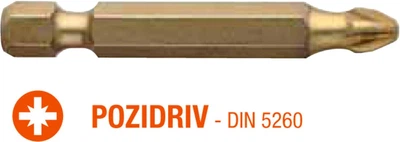 Біти USH ISOTIN Pozidriv PZ3 x 50 мм Torsion титанові подовжені 10 шт UUSG0213632