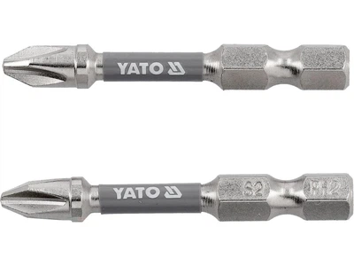Биты YATO PH2 x 50 мм HEX 1/4" никелированные 2 шт YT-78021