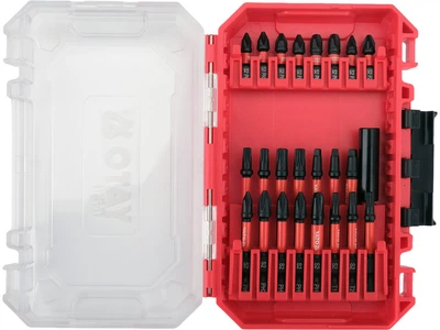Насадки викруткі ударні YATO PH, PZ, SQ, Torx, адаптер з шпинделем 6-гранним 1/4", 24 шт. [10/20]