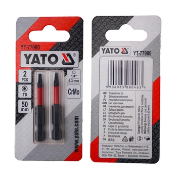 Биты YATO TORX T8 x 50 мм HEX 1/4" Cr-Mo 2 шт YT-77980