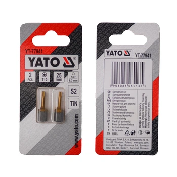 Біти YATO TORX T10 x 25 мм HEX 1/4" титанові 2 шт YT-77941