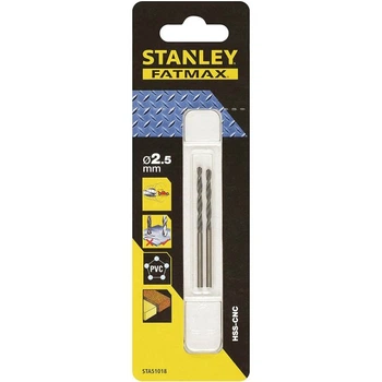 Сверло универсальное быстрорежущее STANLEY 2.5 мм для металла дерева и пластика STA51018-QZ