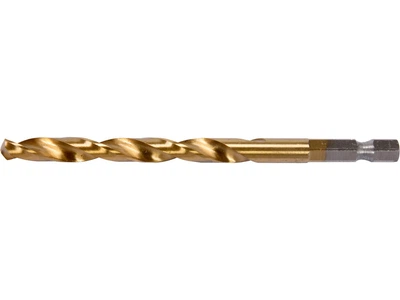 Сверло по металлу титановое YATO HSS-TIN, 7 мм, длина 109 мм, шестигранный. HEX-1/4" YT-44766